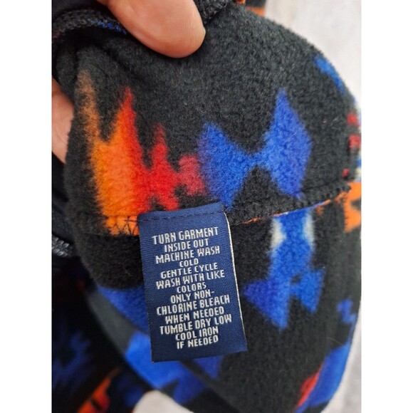 Vtg Chaps Denim Ralph Lauren Axtec Fleece Vest Womens Medium Southwestern Zip - Picture 7 of 10